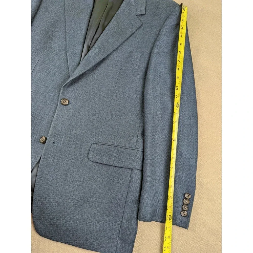 Lauren Ralph Lauren Men 40 R Blue 2-Btn Blazer Jacket Soft Woven Herringbone EUC